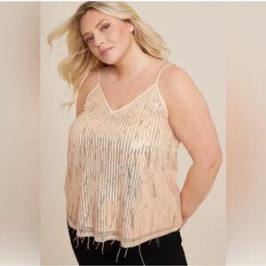 Maurice’s womens champagne eyelash tank top size XXL NWT